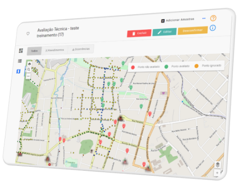 Mapas operacionais e georreferenciamento da cidade.